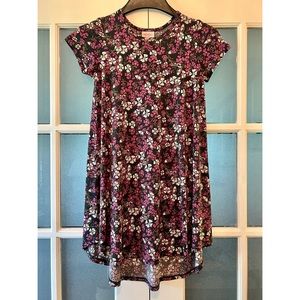 ✨EUC✨ LULAROE PURPLE FLORAL SCARLETT DRESS - SLINKY MATERIAL 💜🦄